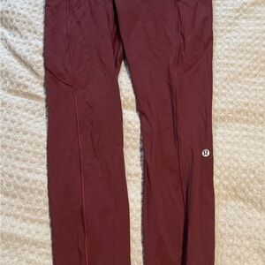 Lulu lemon burgundy leggings size 6 w pockets